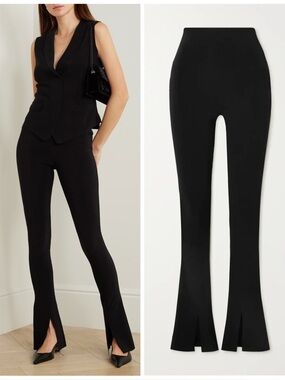 New Norma Kamali Spat Stretch Jersey Flated Pants